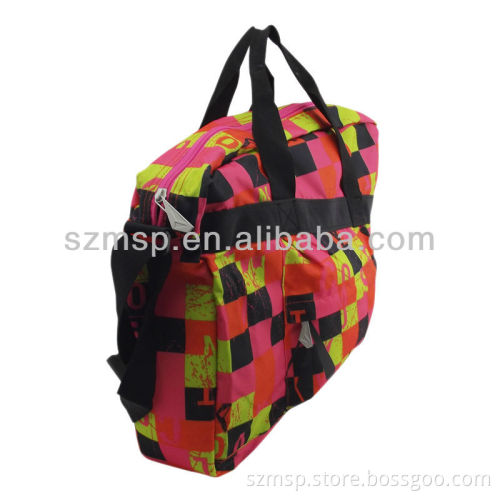 Promotional 600D pu with digital printing travel bag for ladies